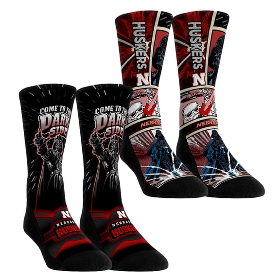 Unisex Rock Em Socks Nebraska Huskers Star Wars Empire Two-Pack Crew Socks Set