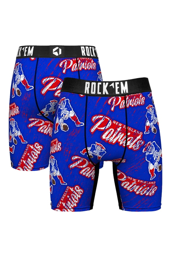 Unisex Rock Em Socks New England Patriots Throwback Logo Allover Boxer Briefs