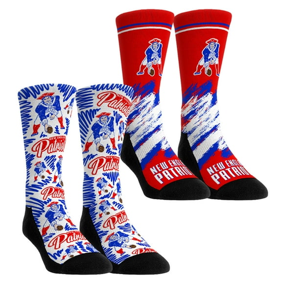 Unisex Rock Em Socks New England Patriots Throwback Two-Pack Crew Socks Set