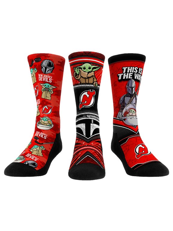 Unisex Rock Em New Jersey Devils The Mandalorian 3-Pack Crew Socks