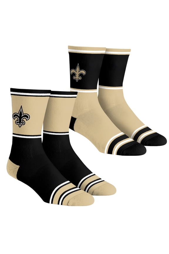 Unisex Rock Em Socks  New Orleans Saints 2-Pack Color Block Crew Socks Set