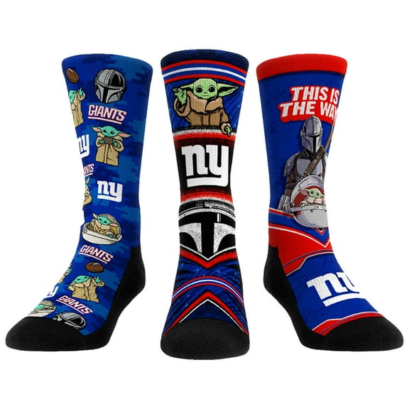 Unisex Rock Em Socks New York Giants 3-Pack Mandalorian Crew Socks