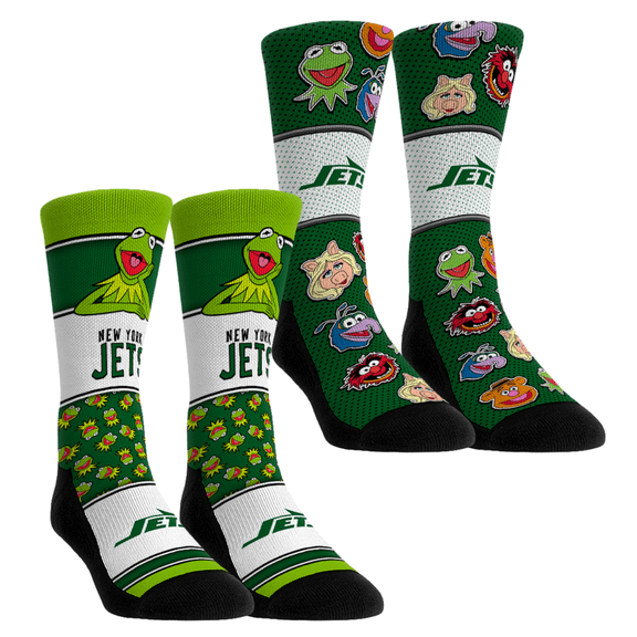Unisex Rock Em Socks New York Jets Muppets 2-Pack Crew Socks Set