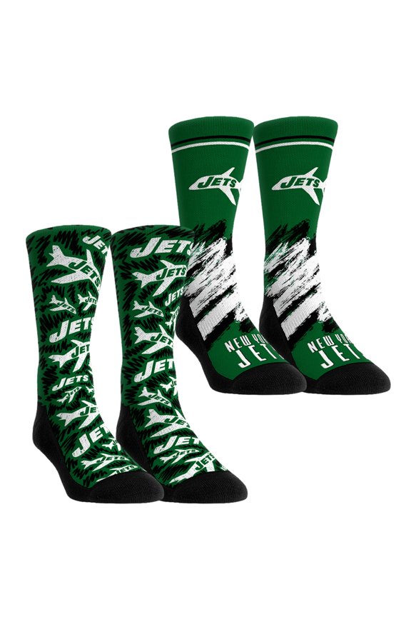 Unisex Rock Em Socks New York Jets Throwback Two-Pack Crew Socks Set