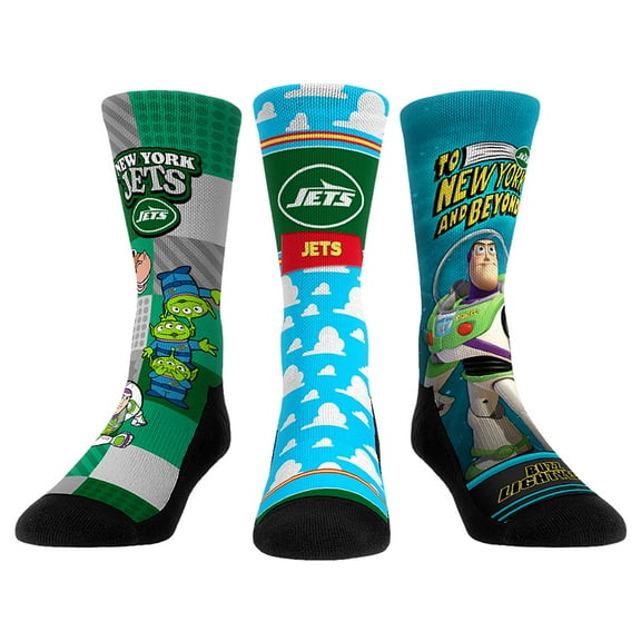 Unisex Rock Em Socks New York Jets Toy Story 3-Pack Crew Socks