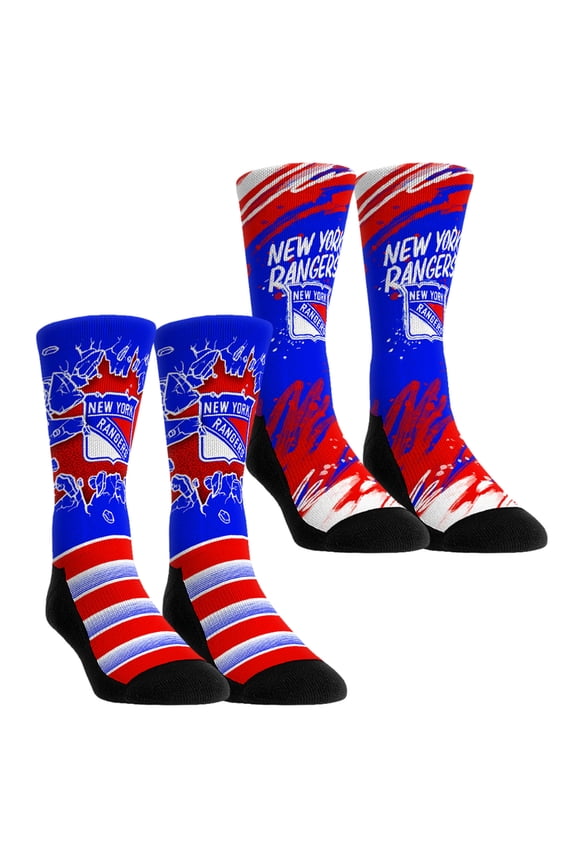 Unisex-Rock Em Socks New York Rangers Ice Breaker Two-Pack Crew Socks Set