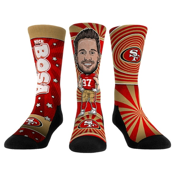 Unisex Rock Em Socks Nick Bosa San Francisco 49ers Three-Pack Bobblehead Crew Socks Set