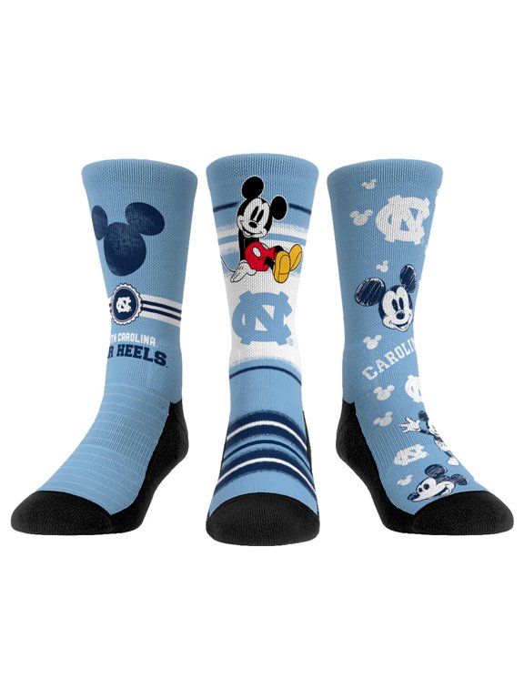 Unisex Rock Em North Carolina Tar Heels Disney Three-Pack Crew Socks