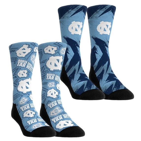 Unisex-Rock Em Socks North Carolina Tar Heels Game Day Two-Pack Crew Socks Set