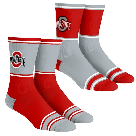 Unisex Rock Em Socks  Ohio State Buckeyes 2-Pack Color Block Crew Socks Set