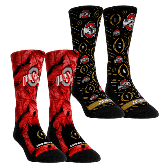 Unisex Rock Em Socks Ohio State Buckeyes 2025-26 College Football Playoff Two-Pack Crew Sock Set