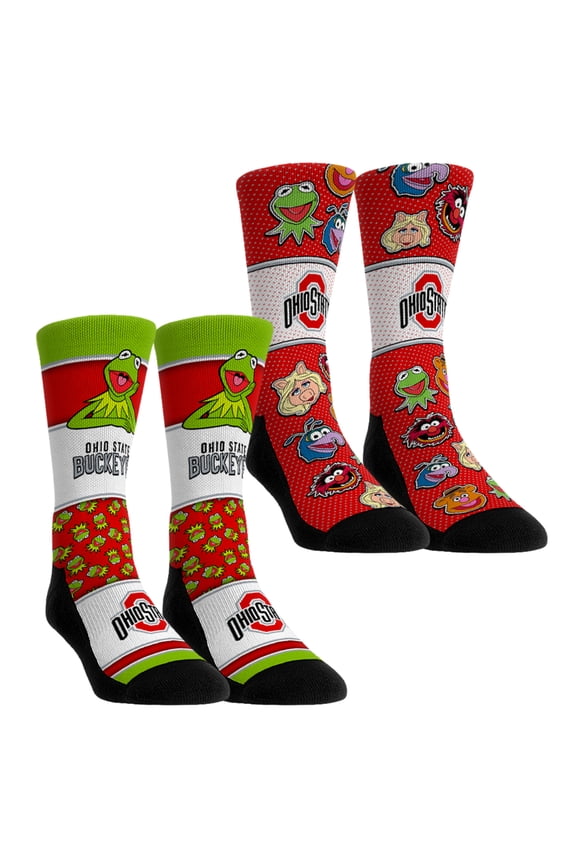 Unisex Rock Em Socks Ohio State Buckeyes Muppets 2-Pack Crew Socks Set
