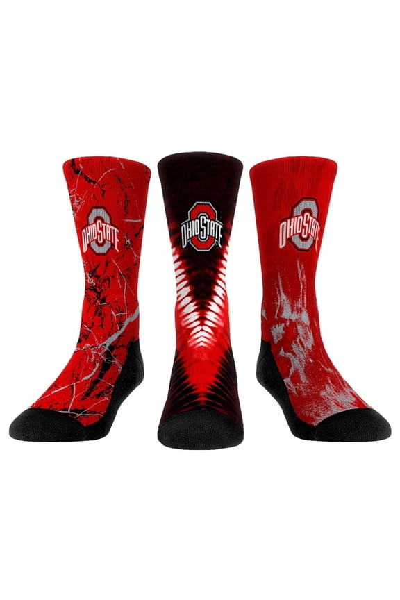 Unisex Rock Em Socks Ohio State Buckeyes Three-Pack Crew Socks Set