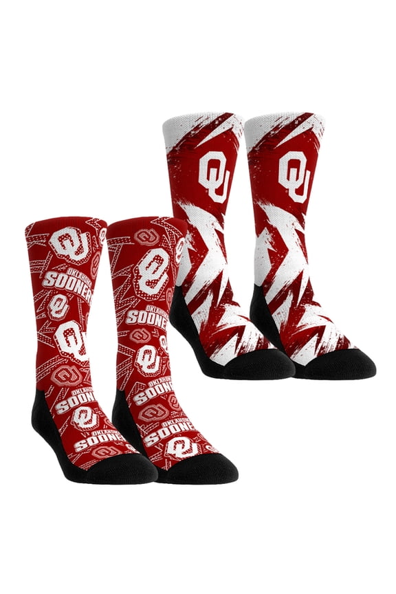 Unisex-Rock Em Socks Oklahoma Sooners Game Day Two-Pack Crew Socks Set