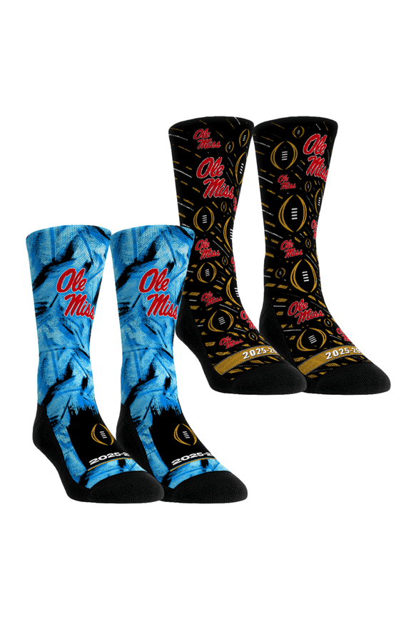 Unisex Rock Em Socks Ole Miss Rebels 2025-26 College Football Playoff Two-Pack Crew Sock Set