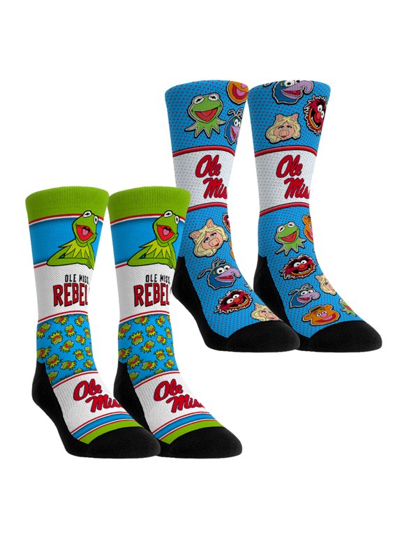 Unisex Rock Em Ole Miss Rebels Muppets 2-Pack Crew Socks Set