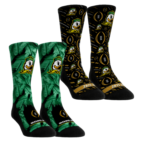 Unisex Rock Em Socks Oregon Ducks 2025-26 College Football Playoff Two-Pack Crew Sock Set
