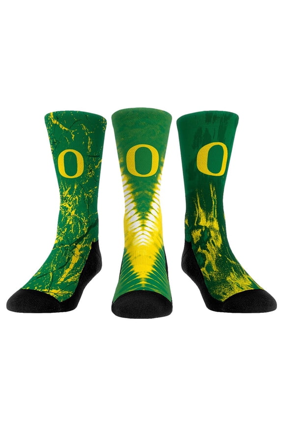 Unisex Rock Em Socks Oregon Ducks Three-Pack Crew Socks Set