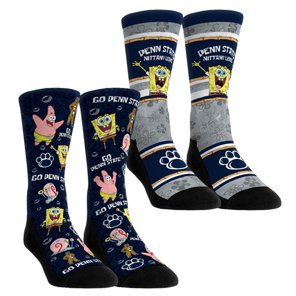 Unisex Rock Em Socks Penn State Nittany Lions SpongeBob SquarePants Two-Pack Crew Socks Set