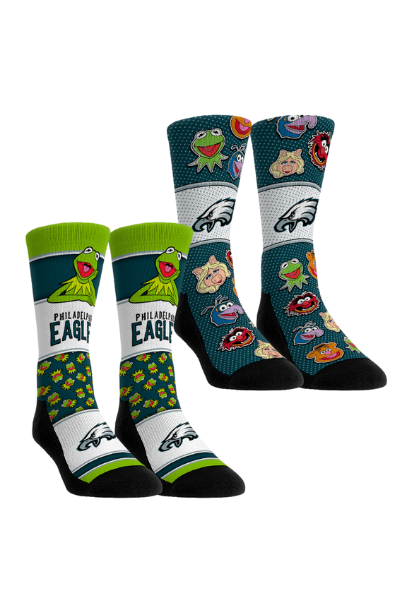 Unisex Rock Em Socks Philadelphia Eagles Muppets 2-Pack Crew Socks Set