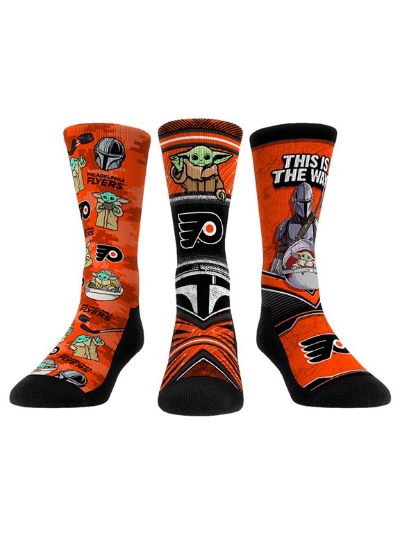 Unisex Rock Em Philadelphia Flyers The Mandalorian 3-Pack Crew Socks