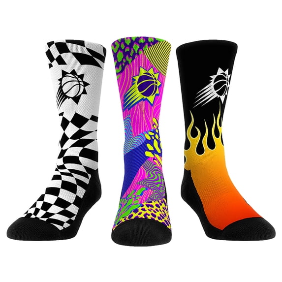 Unisex Rock Em Socks Phoenix Suns Team Vibes Three-Pack Crew Socks Set