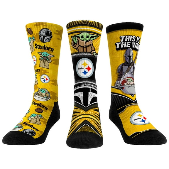 Unisex Rock Em Socks Pittsburgh Steelers 3-Pack Mandalorian Crew Socks