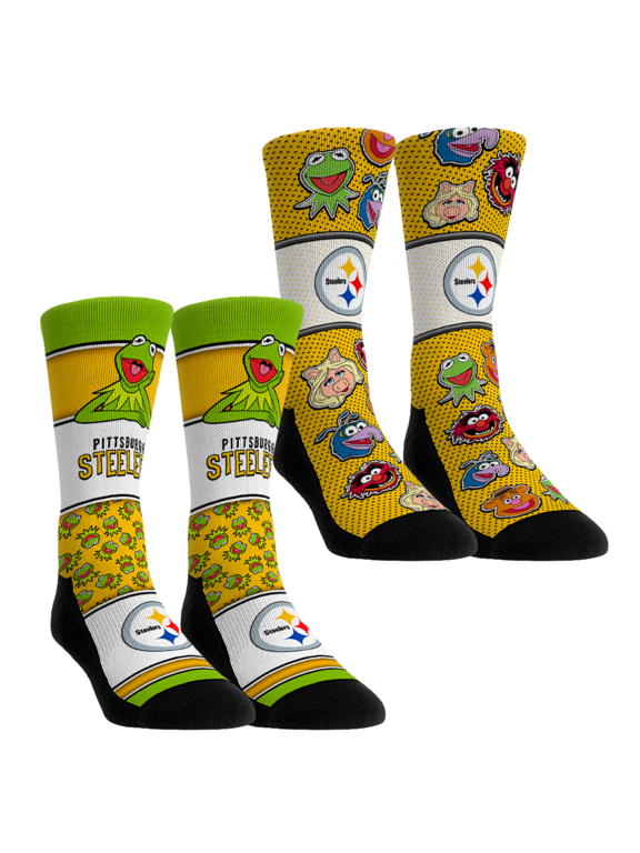 Unisex Rock Em Black Pittsburgh Steelers Muppets 2-Pack Crew Socks Set