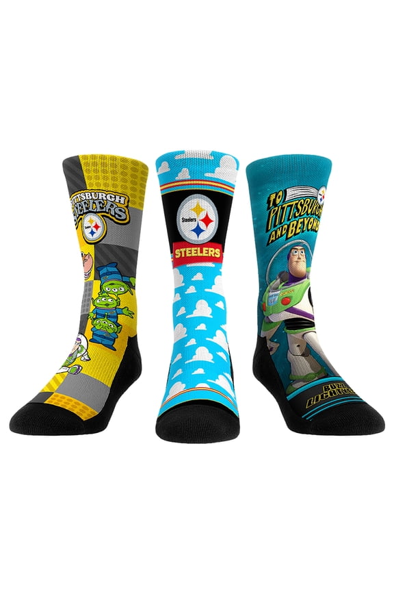 Unisex Rock Em Socks Pittsburgh Steelers Toy Story 3-Pack Crew Socks