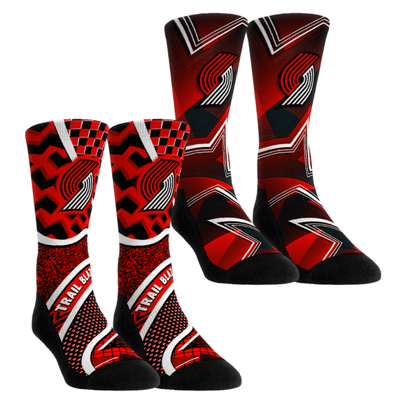Unisex Rock Em Socks Portland Trail Blazers NBA Hoops Two-Pack Crew Socks Set