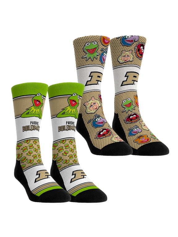Unisex Rock Em Purdue Boilermakers Muppets 2-Pack Crew Socks Set