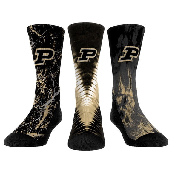 Unisex Rock Em Socks Purdue Boilermakers Three-Pack Crew Socks Set