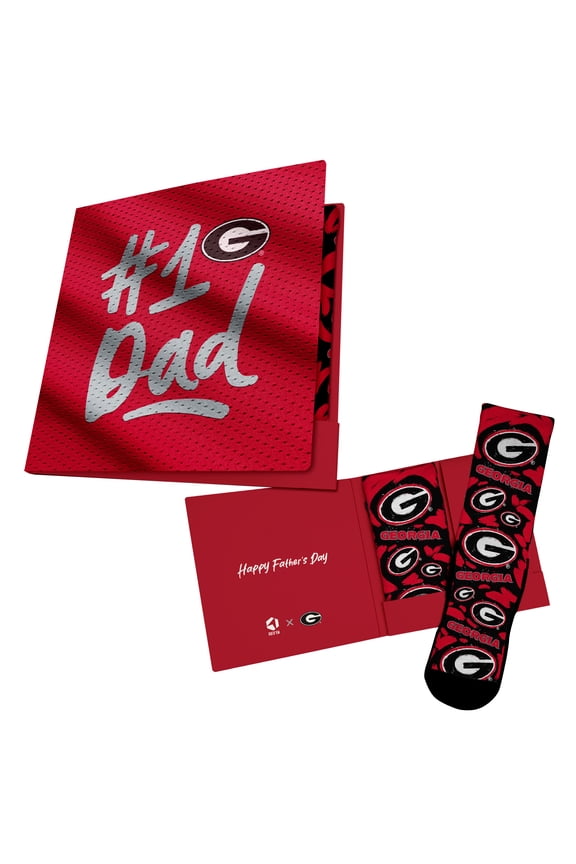 Unisex Rock Em Socks Red Georgia Bulldogs #1 Dad Gift Card Socks