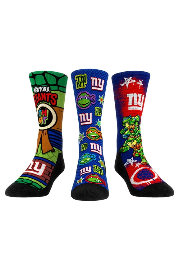 Unisex Rock Em Socks Royal New York Giants TMNT Three-Pack Crew Sock Set