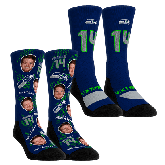 Unisex Rock Em Socks Sam Darnold Seattle Seahawks Player Football Guy Two-Pack Crew Sock Set