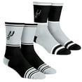 thumbnail image 1 of Unisex Rock Em Socks  San Antonio Spurs 2-Pack Color Block Crew Socks Set, 1 of 1