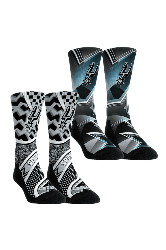 Unisex Rock Em Socks San Antonio Spurs NBA Hoops Two-Pack Crew Socks Set