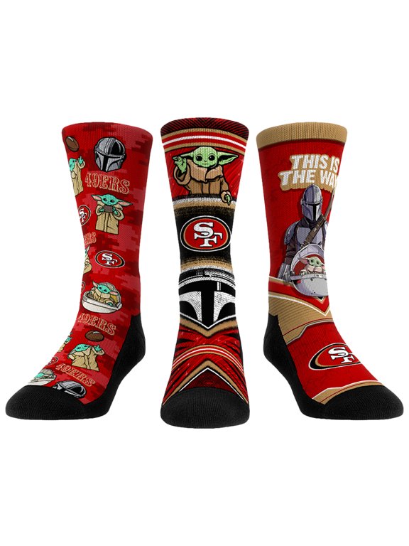 Unisex Rock Em San Francisco 49ers 3-Pack Mandalorian Crew Socks