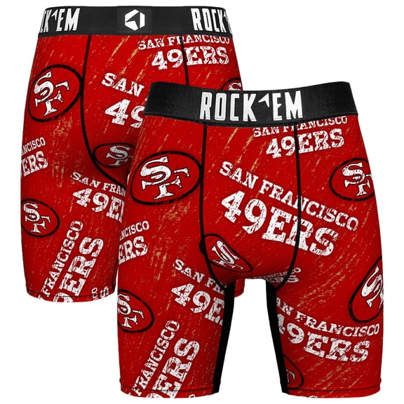 Unisex Rock Em Scarlet San Francisco 49ers Throwback Logo Allover Boxer Briefs