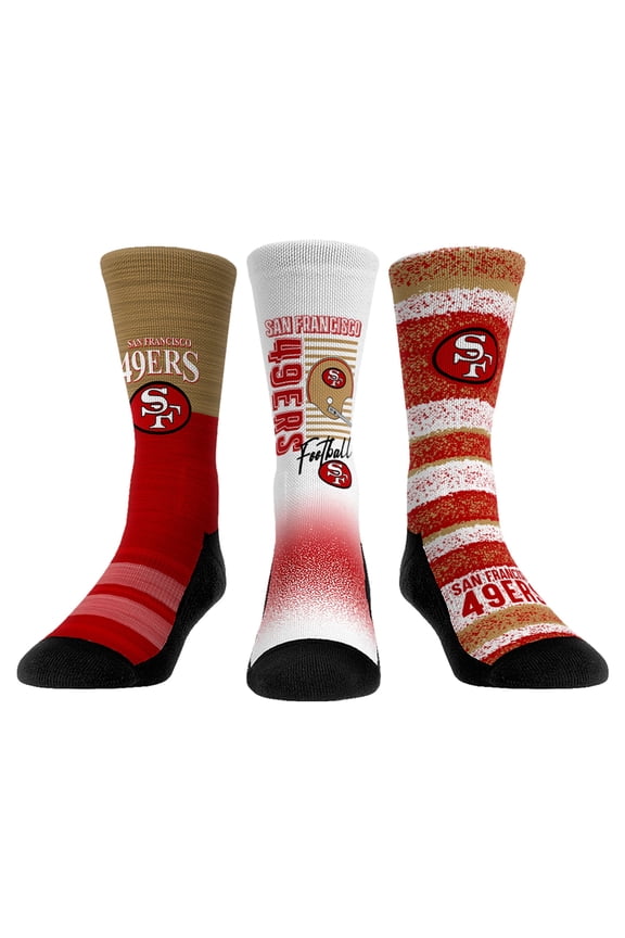 Unisex Rock Em Socks San Francisco 49ers Throwback Three-Pack Crew Sock Set