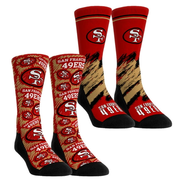 Unisex Rock Em Socks San Francisco 49ers Throwback Two-Pack Crew Socks Set