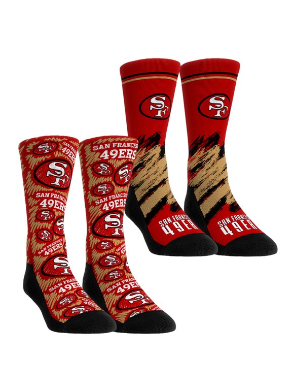Unisex Rock Em Maroon San Francisco 49ers Throwback Two-Pack Crew Socks Set