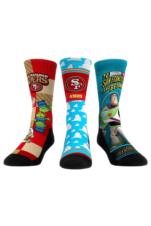 Unisex Rock Em Socks San Francisco 49ers Toy Story 3-Pack Crew Socks