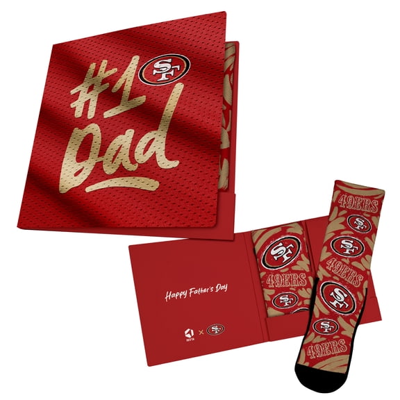 Unisex Rock Em Socks Scarlet San Francisco 49ers #1 Dad Gift Card Socks