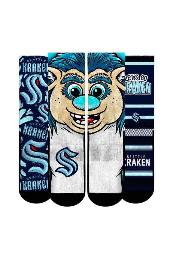 Unisex Rock Em Socks Seattle Kraken Fan Favorites Three-Pack Crew Socks Set