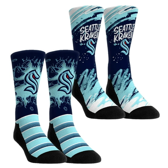 Unisex-Rock Em Socks  Seattle Kraken Ice Breaker Two-Pack Crew Socks Set
