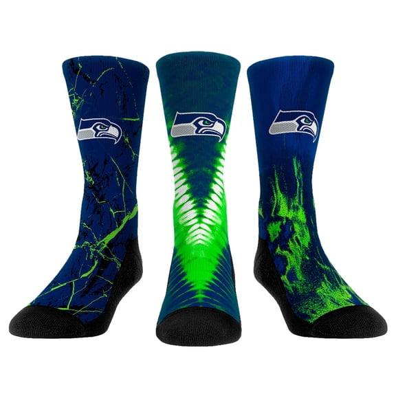 Unisex Rock Em Socks Seattle Seahawks 3-Pack Crew Socks Set