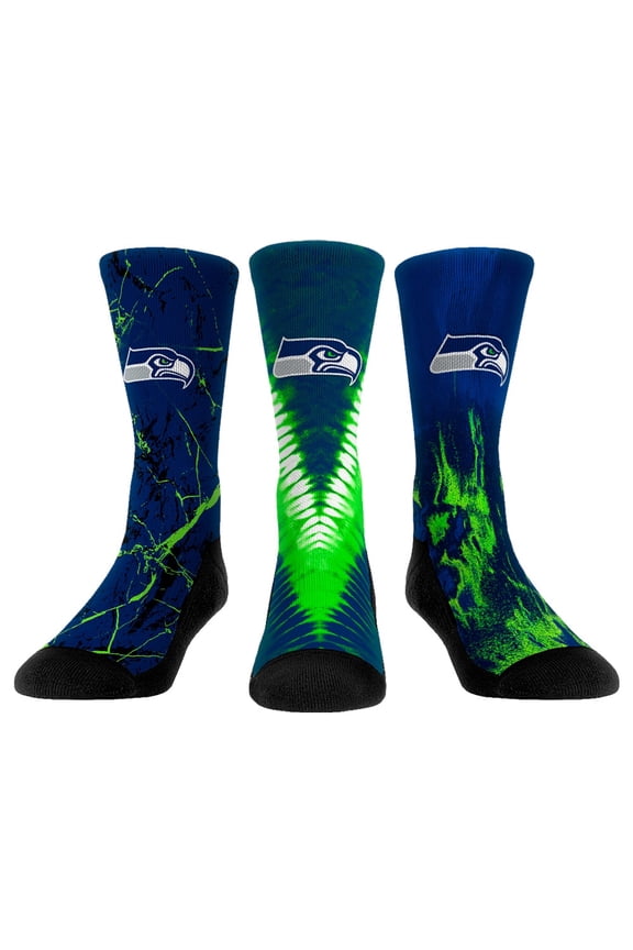 Unisex Rock Em Socks Seattle Seahawks 3-Pack Crew Socks Set