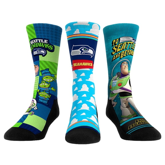 Unisex Rock Em Socks Seattle Seahawks Toy Story 3-Pack Crew Socks