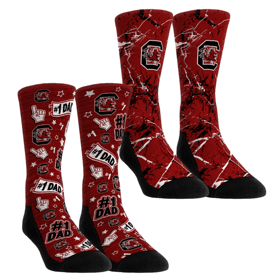 Unisex Rock Em Socks South Carolina Gamecocks Number 1 Dad 2-Pack Crew Socks